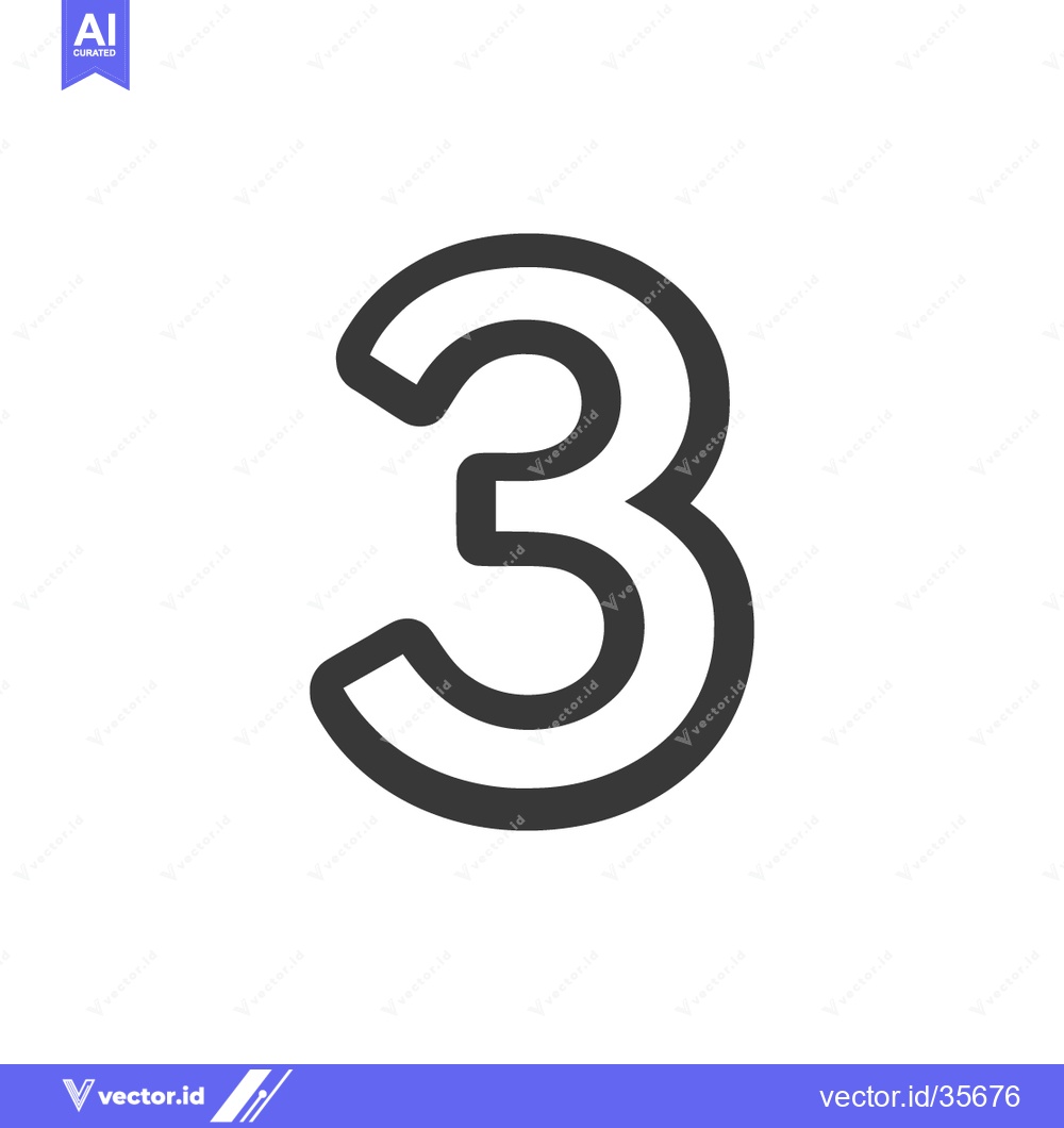 Premium Vector of Counter 3 Icon Line Art Icon  2495