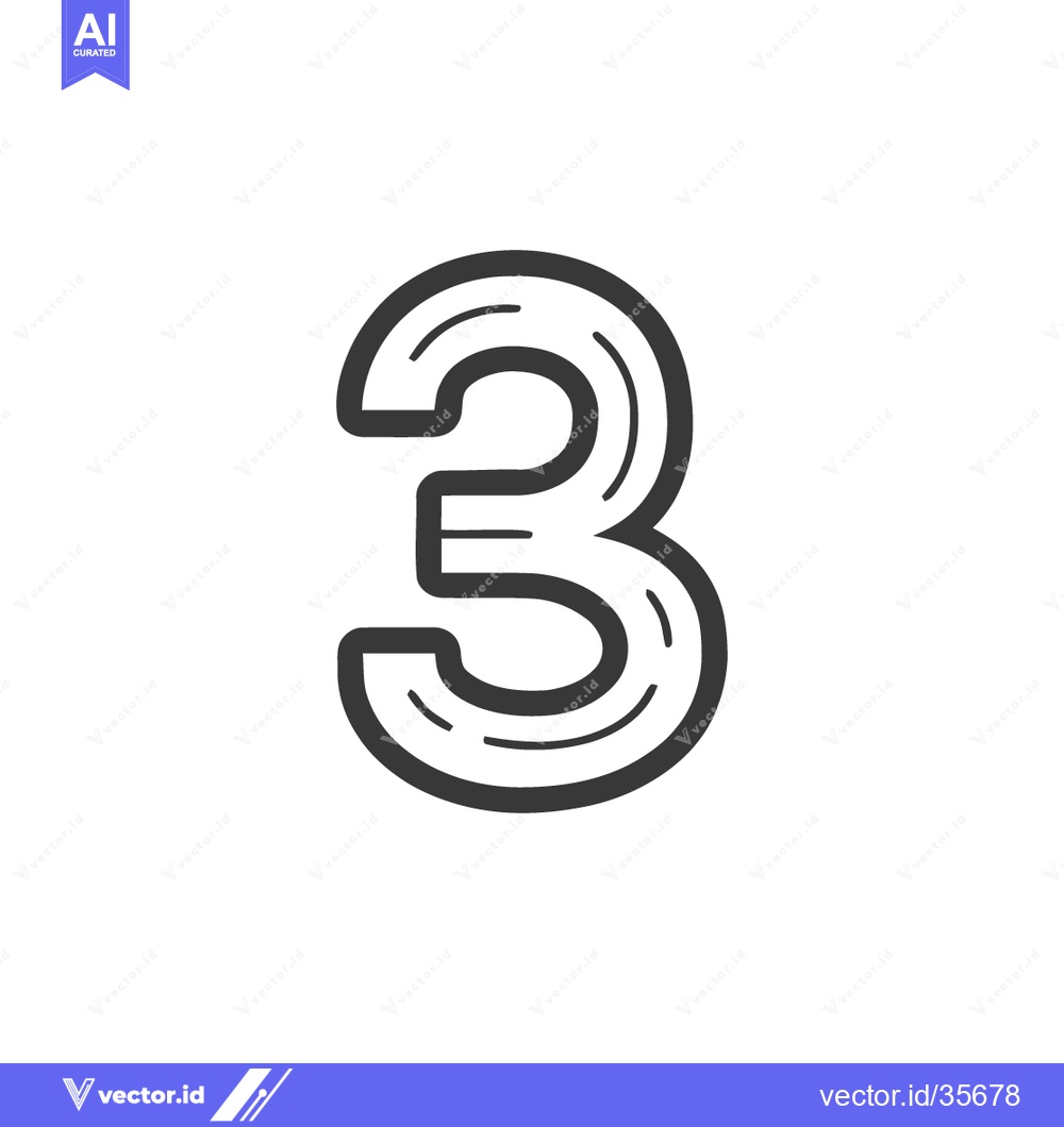 Premium Vector dari Counter 3 Icon Line Art Icon  2497
