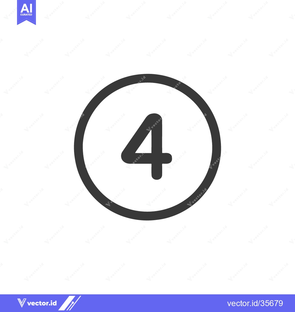 Premium Vector dari Counter 4 Icon Line Art Icon  2498