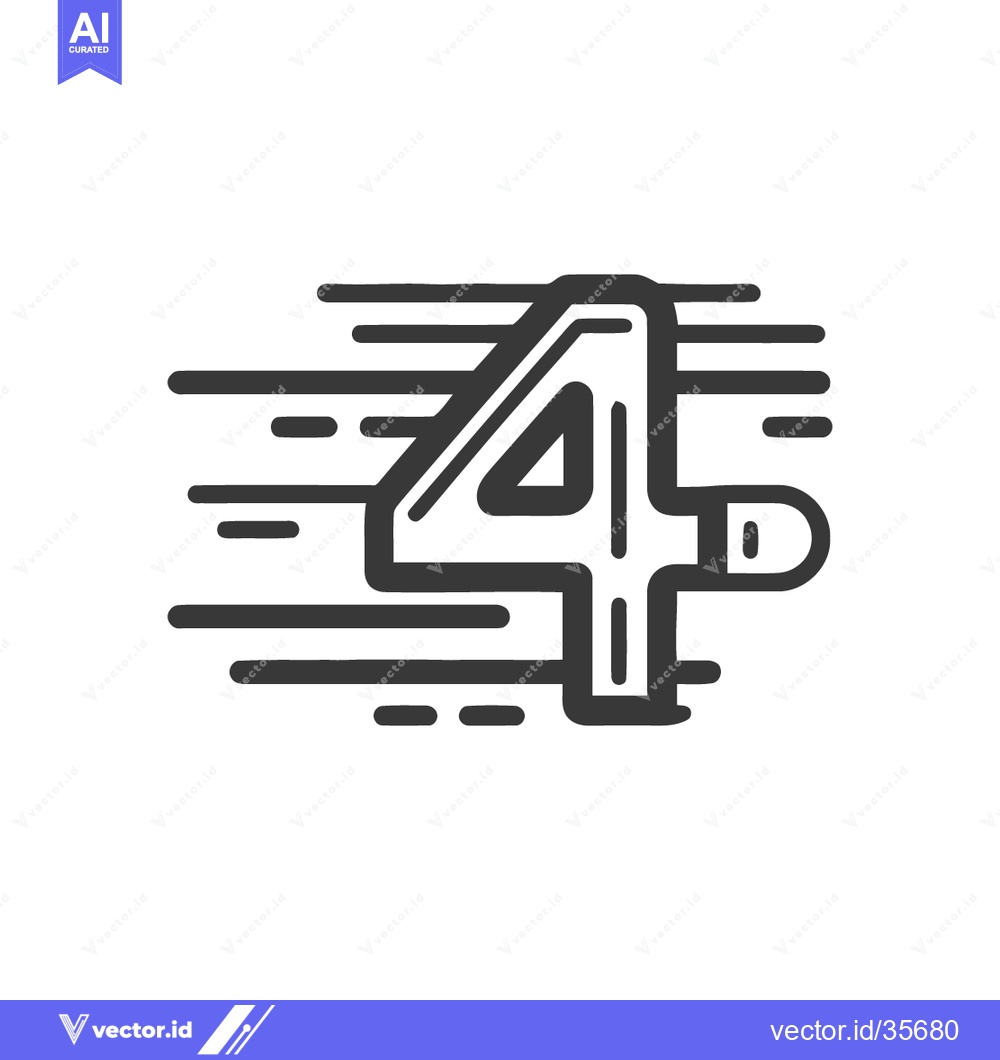 Premium Vector dari Counter 4 Icon Line Art Icon  2499