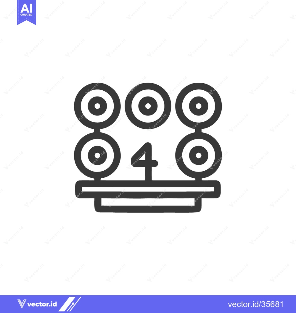 Premium Vector dari Minimalist Icon of Bowling Pins and Ball with Number Four