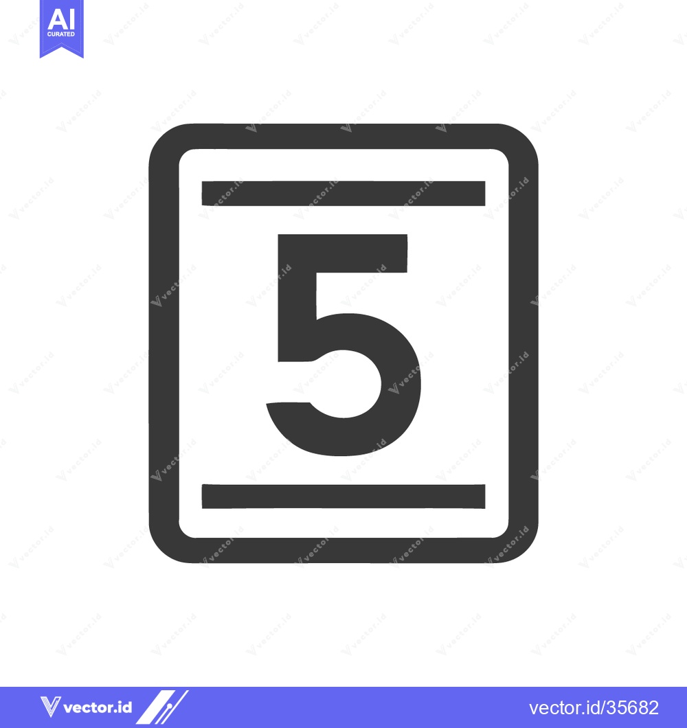 Premium Vector dari Counter 5 Icon Line Art Icon  2501