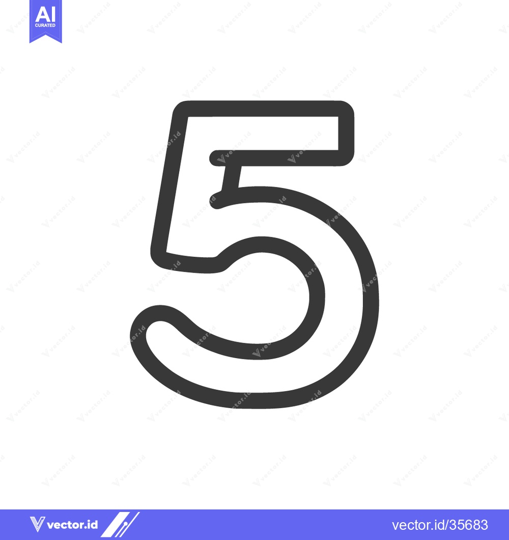 Premium Vector of Counter 5 Icon Line Art Icon  2502