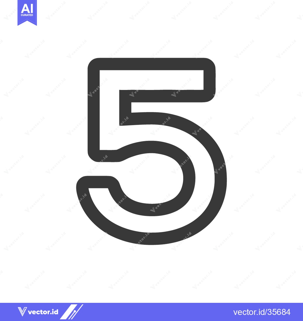 Premium Vector of Counter 5 Icon Line Art Icon  2503