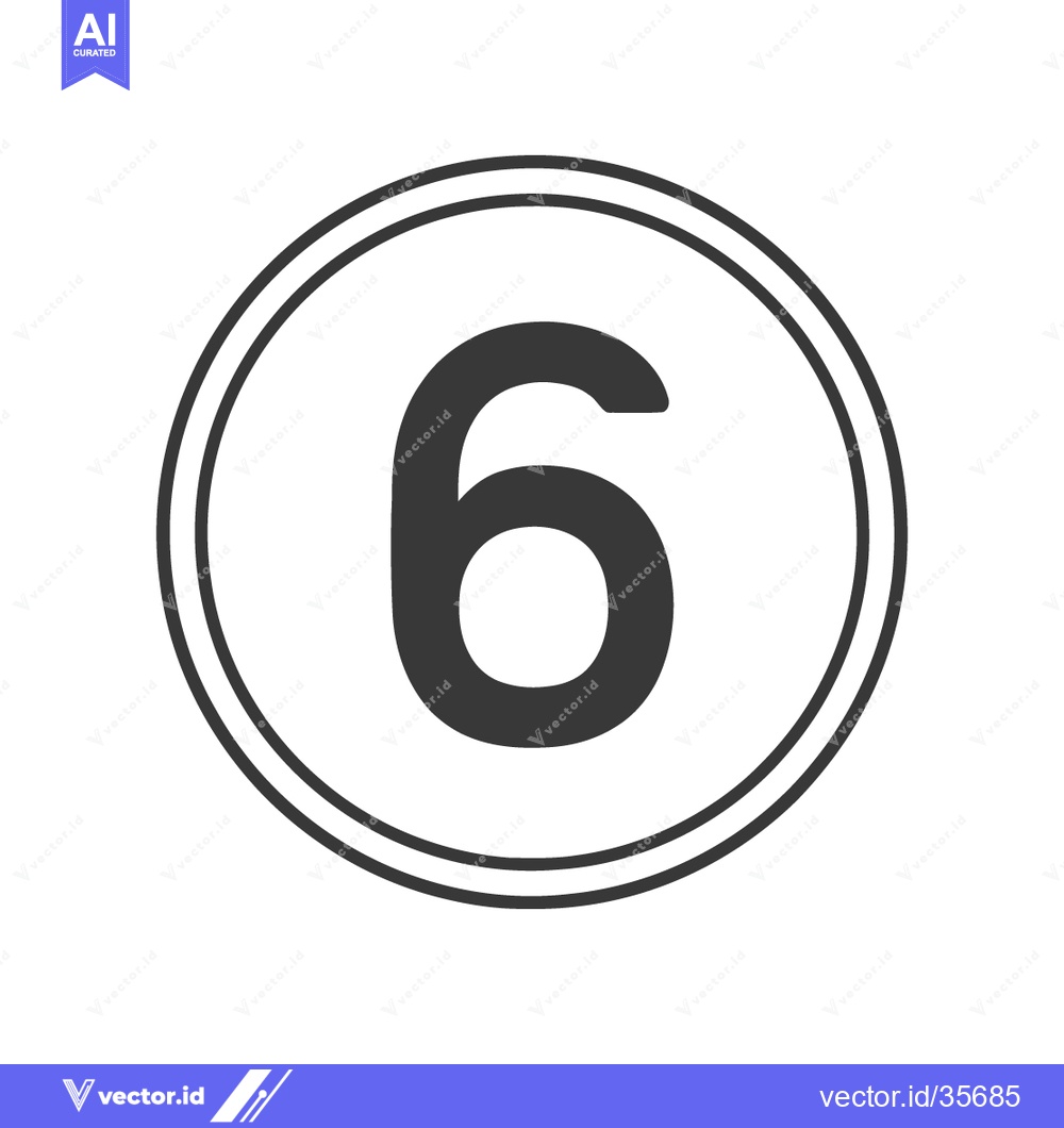 Premium Vector dari Counter 6 Icon Line Art Icon  2504