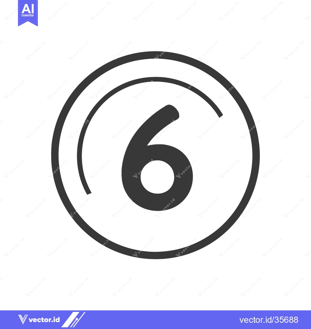 Premium Vector dari Counter 6 Icon Line Art Icon  2507