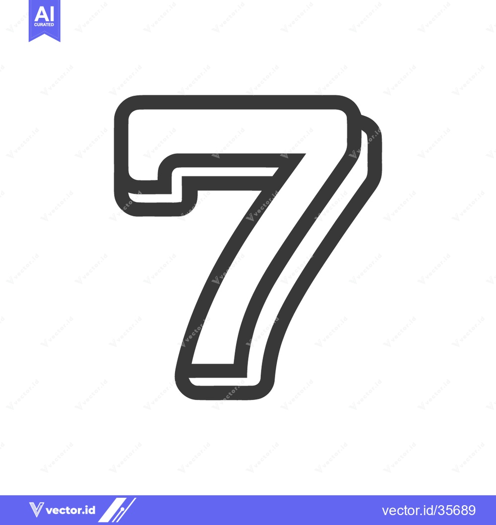 Premium Vector of Counter 7 Icon Line Art Icon  2508