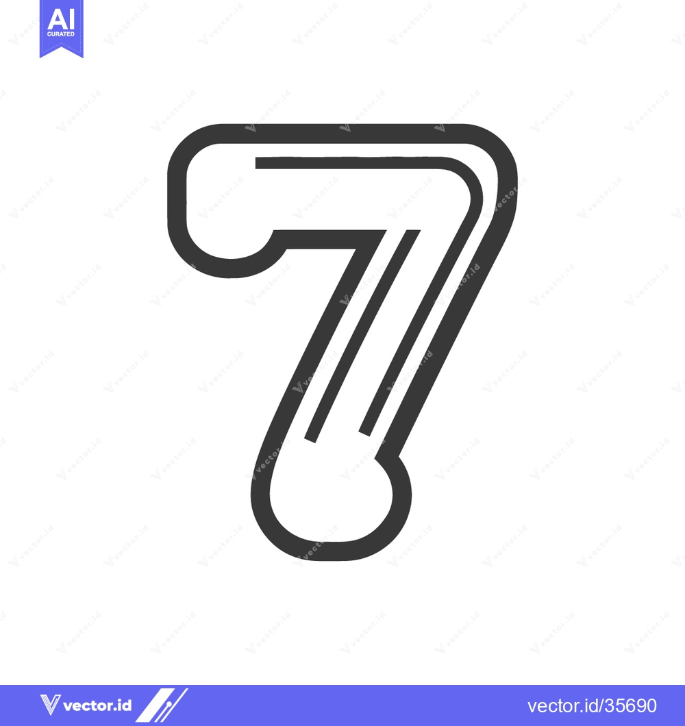 Premium Vector dari Counter 7 Icon Line Art Icon  2509