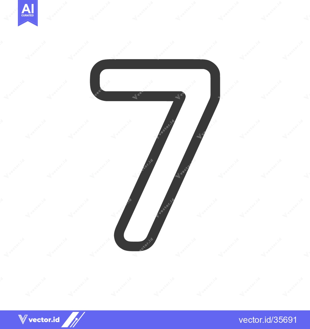 Premium Vector of Counter 7 Icon Line Art Icon  2510
