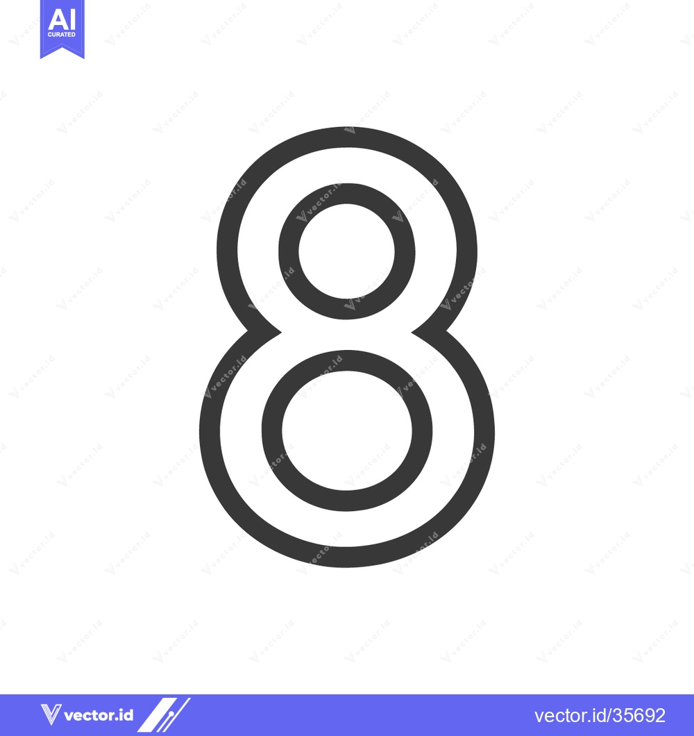 Premium Vector dari Counter 8 Icon Line Art Icon  2511