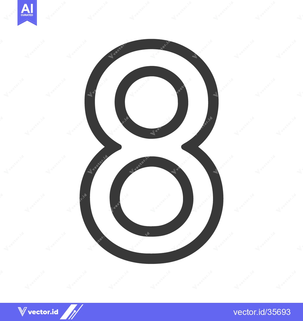 Premium Vector of Counter 8 Icon Line Art Icon  2512