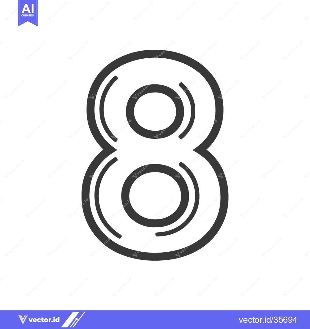 Premium Vector dari Counter 8 Icon Line Art Icon  2513