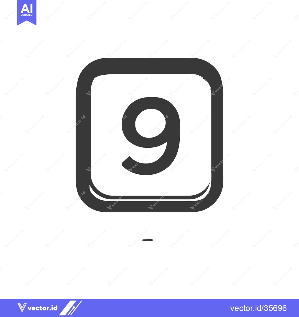Premium Vector of Counter 9 Icon Line Art Icon  2515