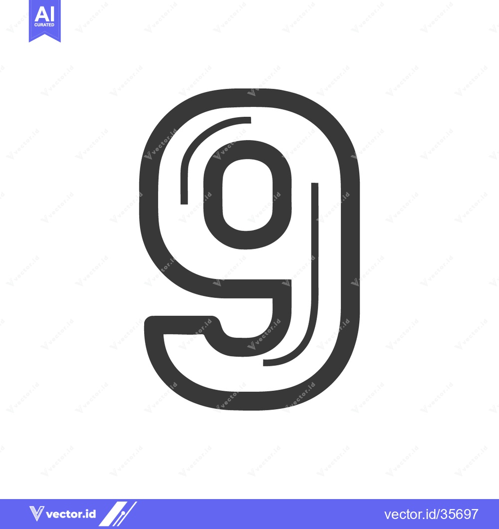 Premium Vector dari Counter 9 Icon Line Art Icon  2516