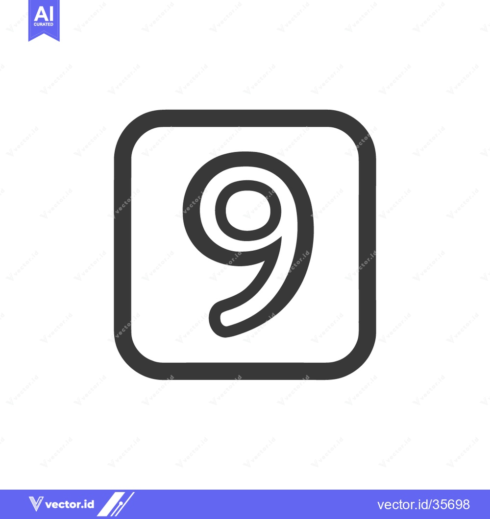 Premium Vector dari Counter 9 Icon Line Art Icon  2517
