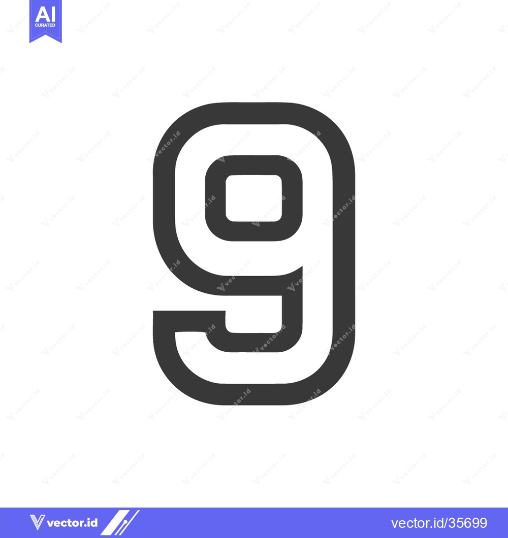 Premium Vector dari Counter 9 Icon Line Art Icon  2518