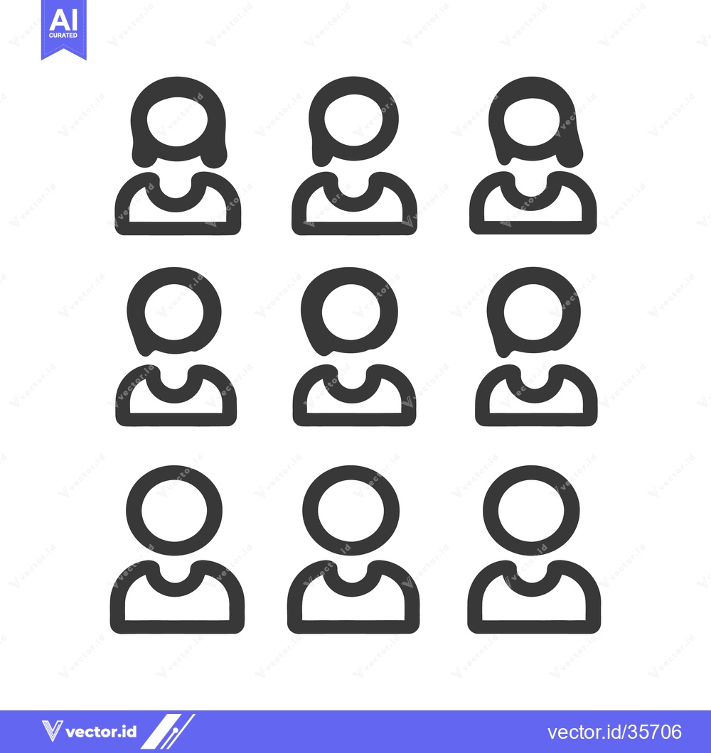 Premium Vector dari Nine Vector Icons Representing Different Types of People