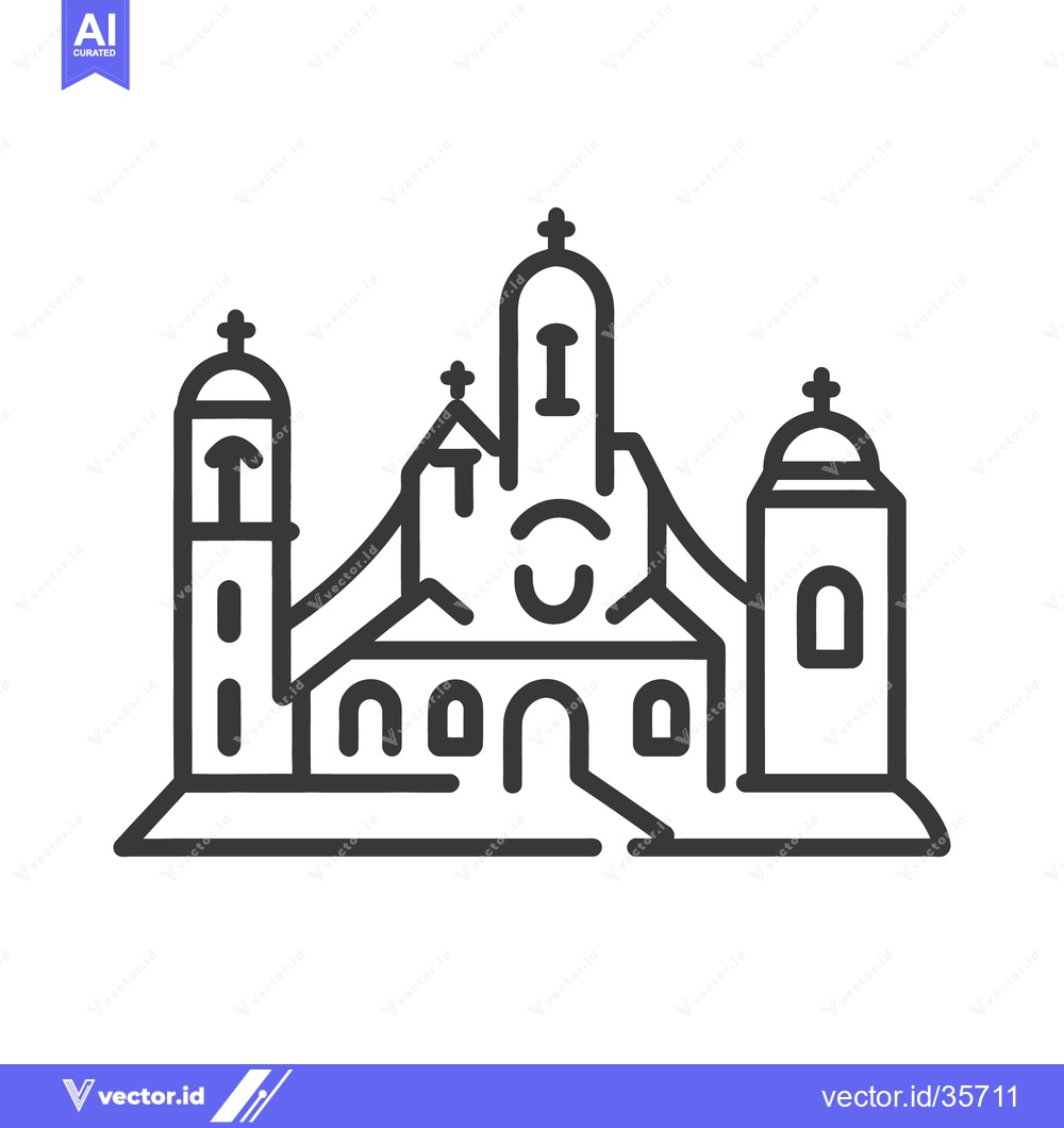 Premium Vector dari A simple line drawing illustration of a religious structure design