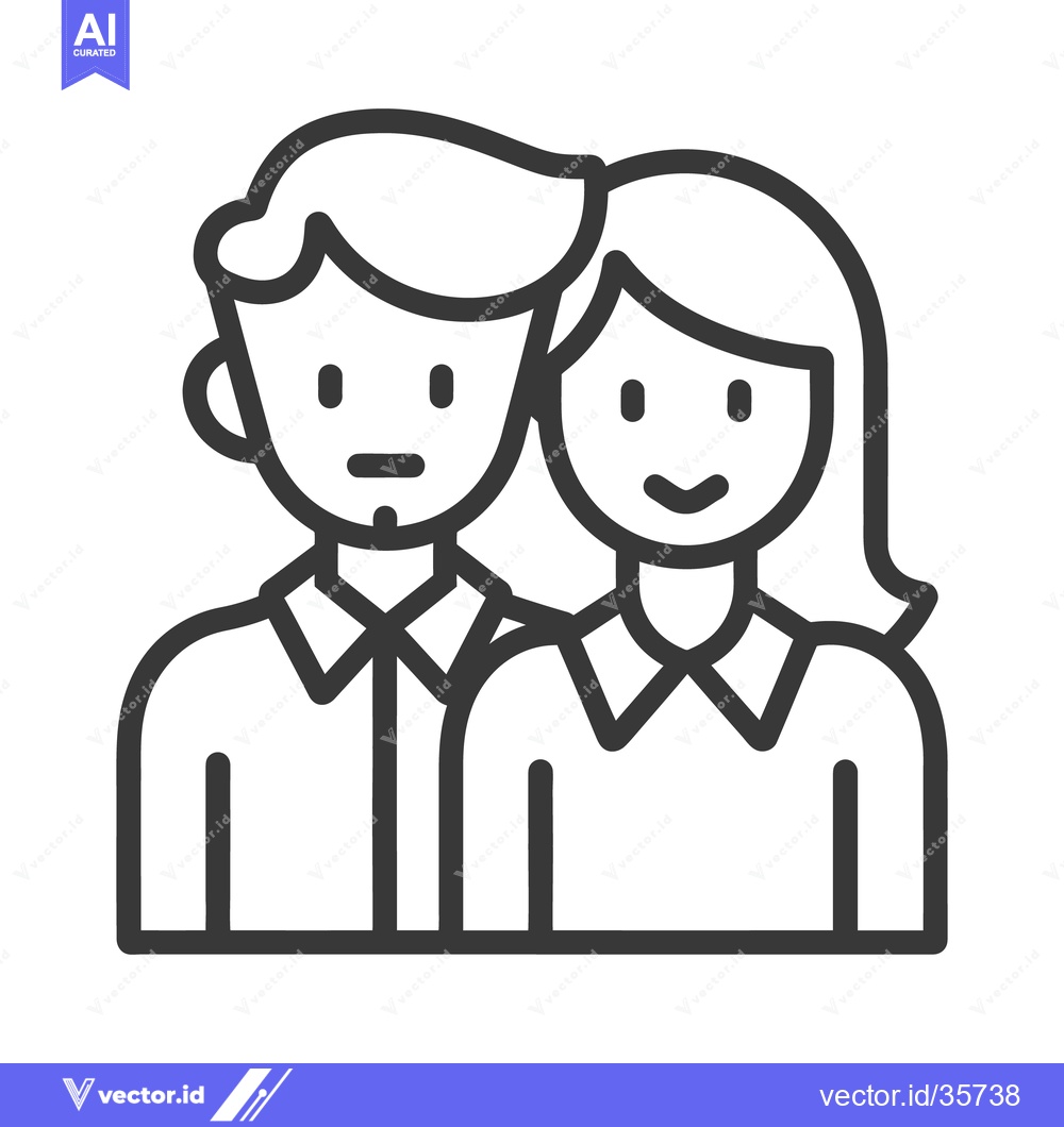 Premium Vector dari A black and white illustration of a smiling couple