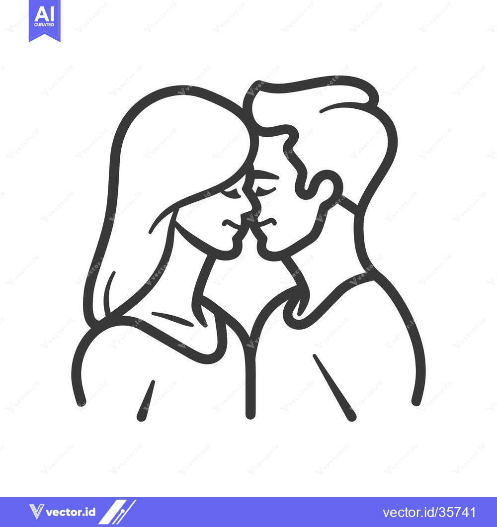 Premium Vector dari Two people are shown in an illustration of a loving embrace