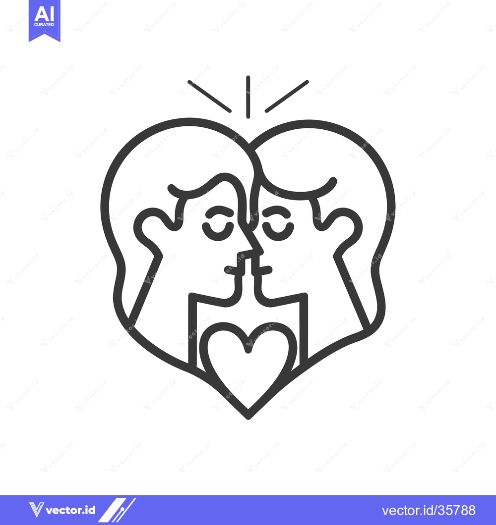 Premium Vector of Couple's Silhouettes Forming a Heart with a Heart Inside