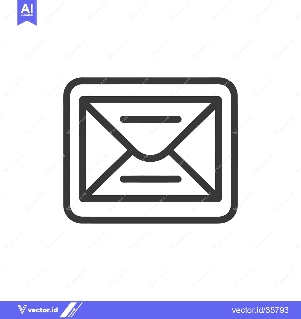Premium Vector dari A simple outlined square showing a closed envelope icon