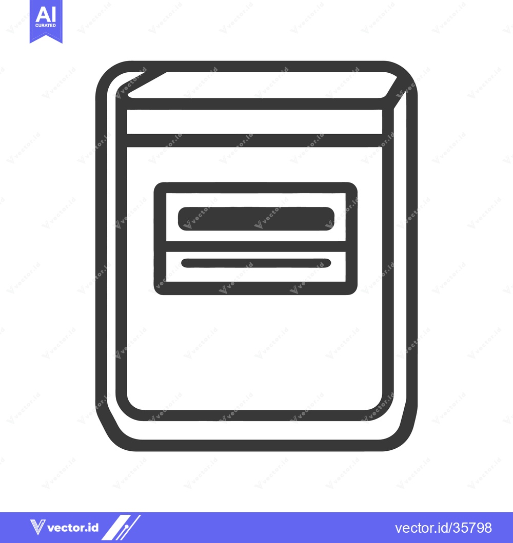 Premium Vector dari Simple line drawing shows a rectangular book with label