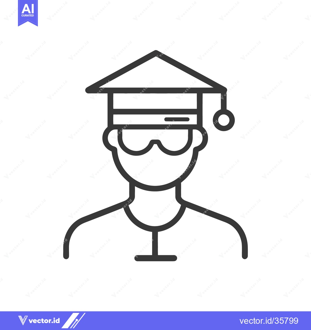 Premium Vector dari A simple black and white illustration depicting a graduate