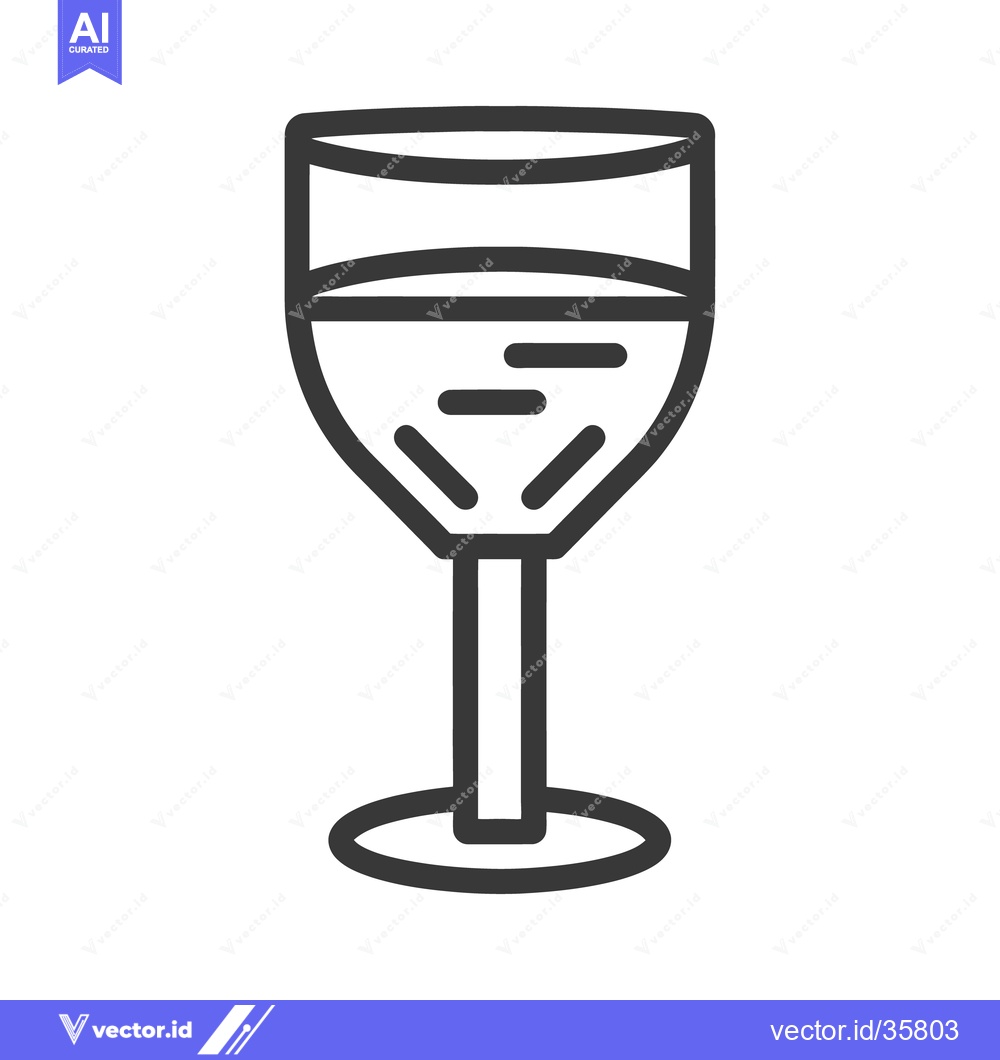 Premium Vector of A simple graphic illustration of a wine glass filled with liquid