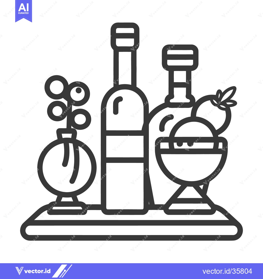 Premium Vector dari Simple black and white illustration of various decorative food items