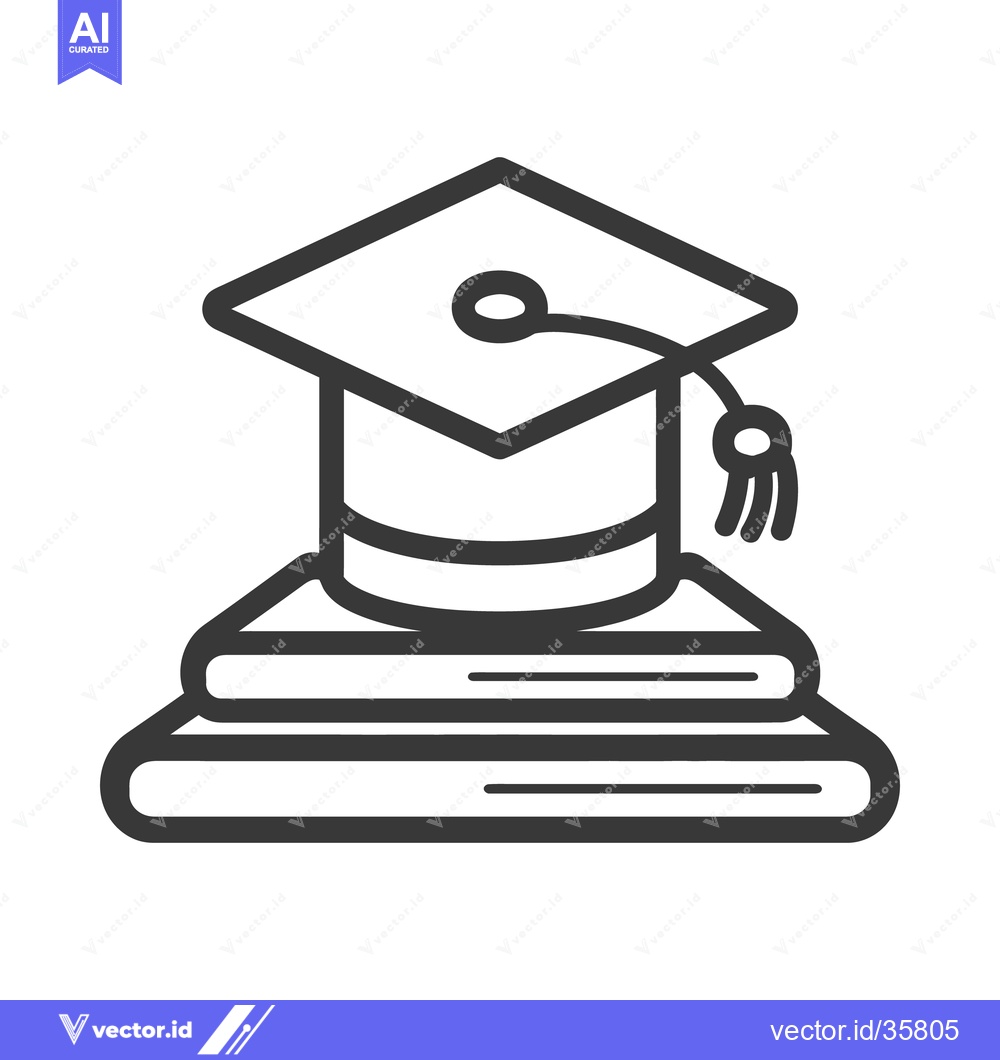 Premium Vector dari Graduation Cap And Books Representing Higher Education And Learning