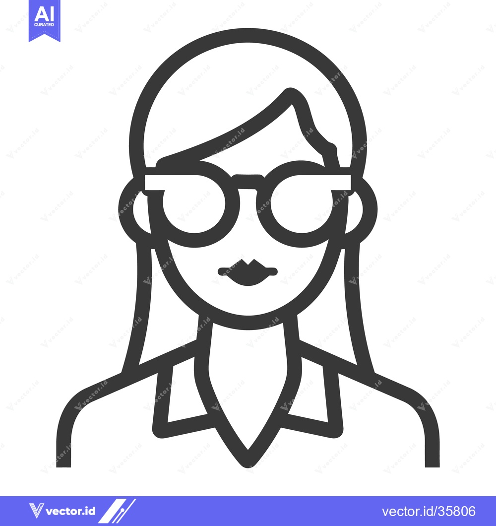 Premium Vector dari A simplified line drawing portrait of a young woman