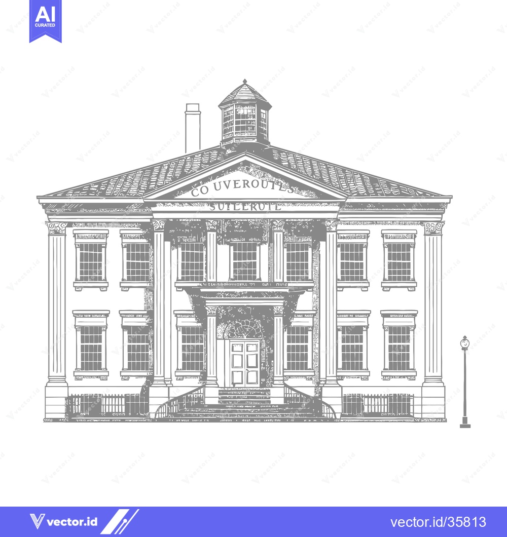 Premium Vector dari A Detailed Drawing of the Couverout Suitekut Building