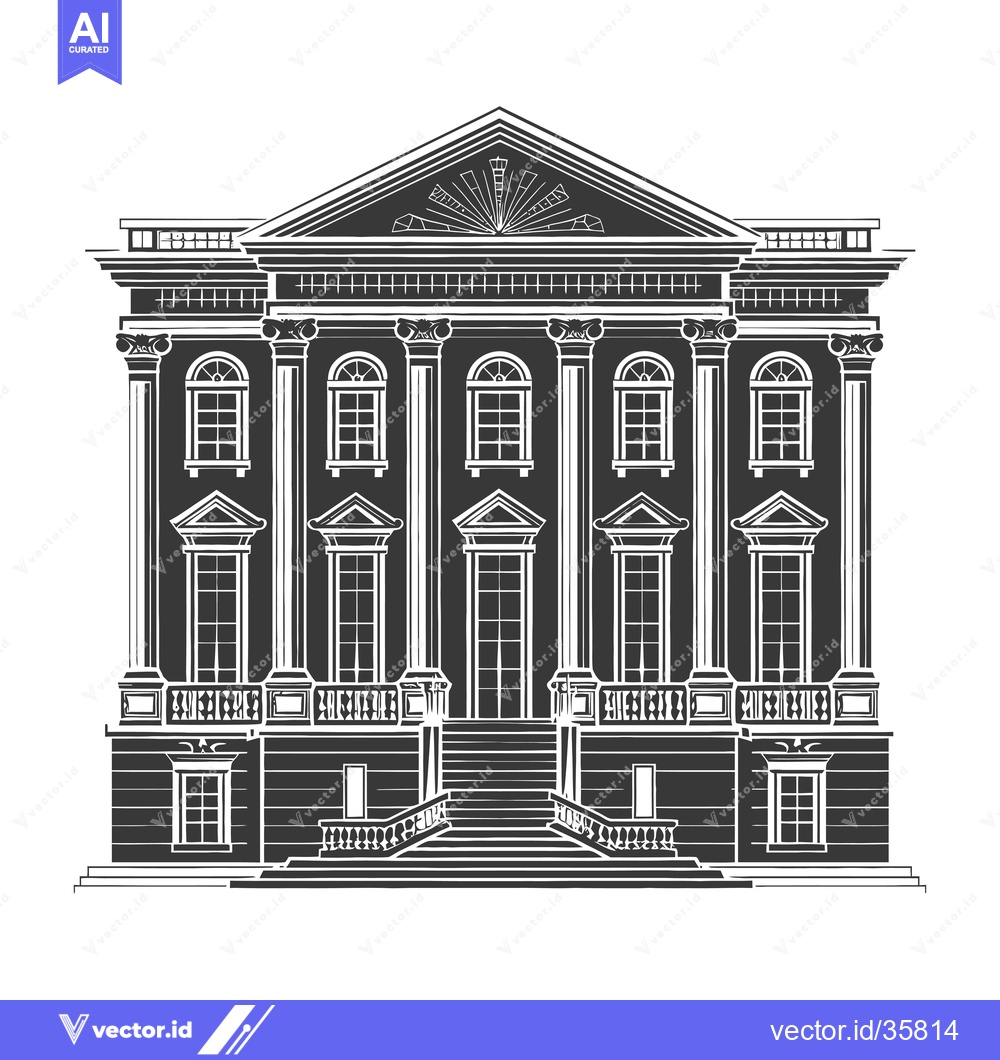 Premium Vector dari Grand Classical Building Facade Architectural Design