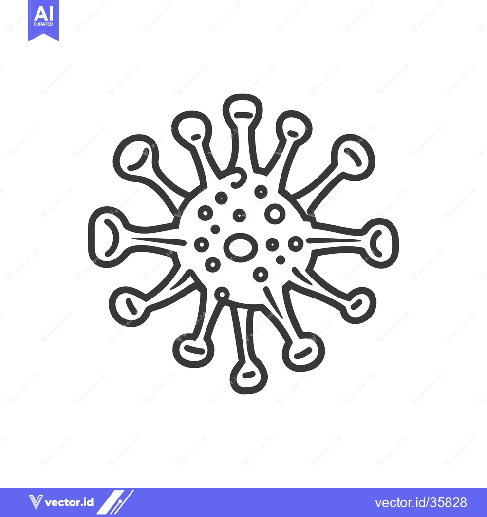 Premium Vector dari A black and white illustration of a virus particle