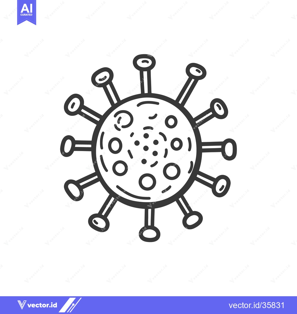 Premium Vector of A simple illustration of a microscopic spherical viral particle