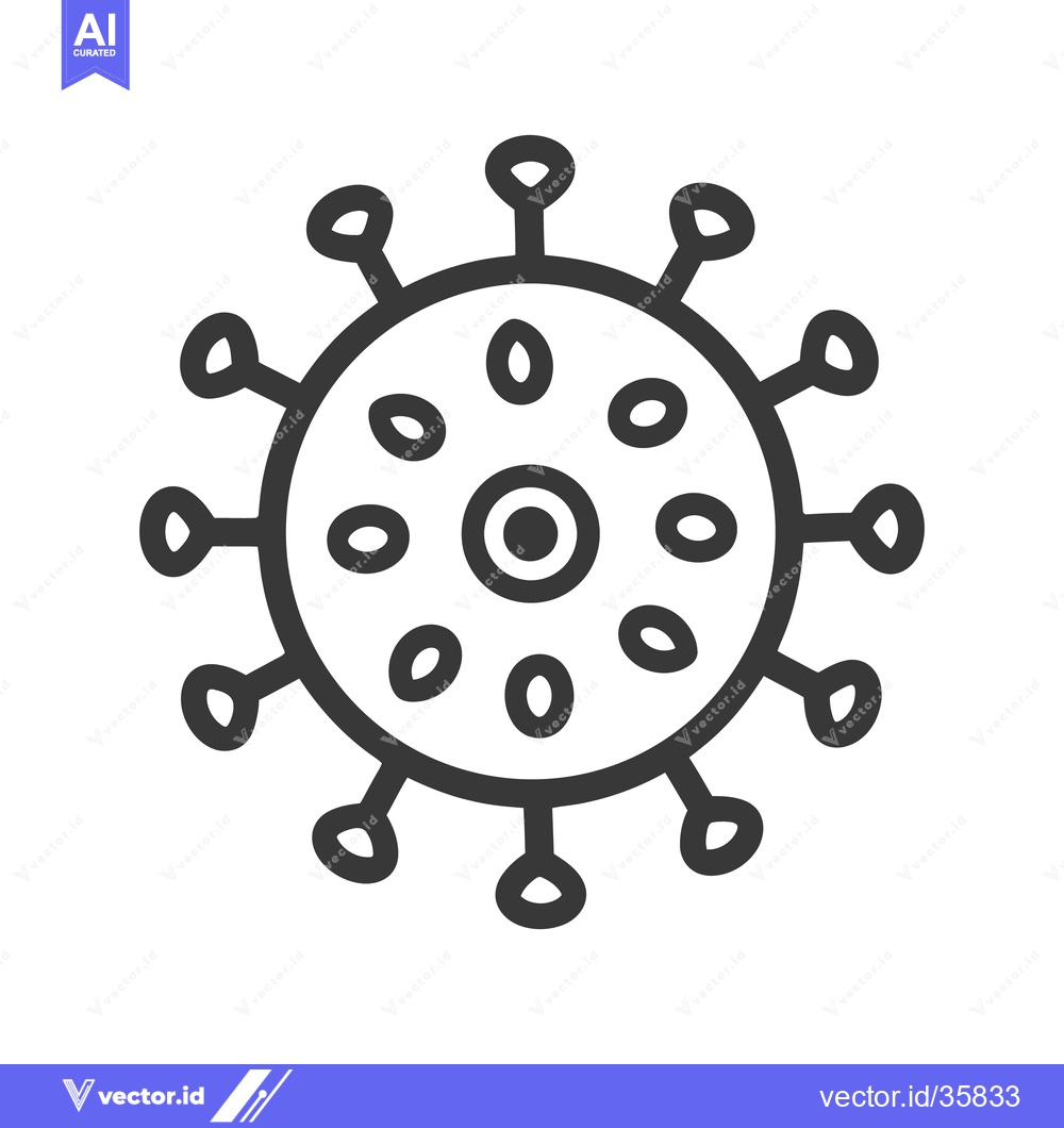 Premium Vector dari Detailed graphic illustration of a stylized round virus particle