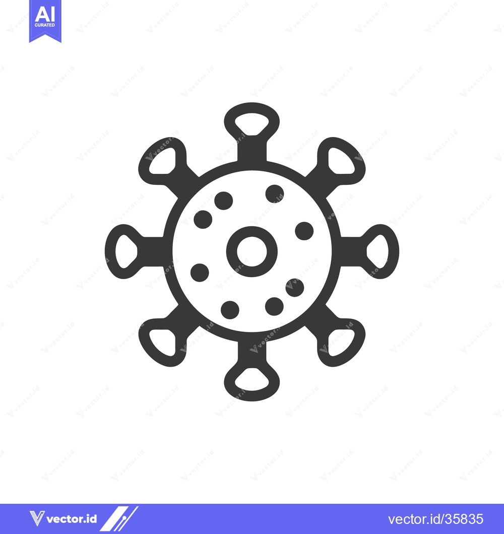 Premium Vector of Simple illustration of a virus shape with spiky projections and dots