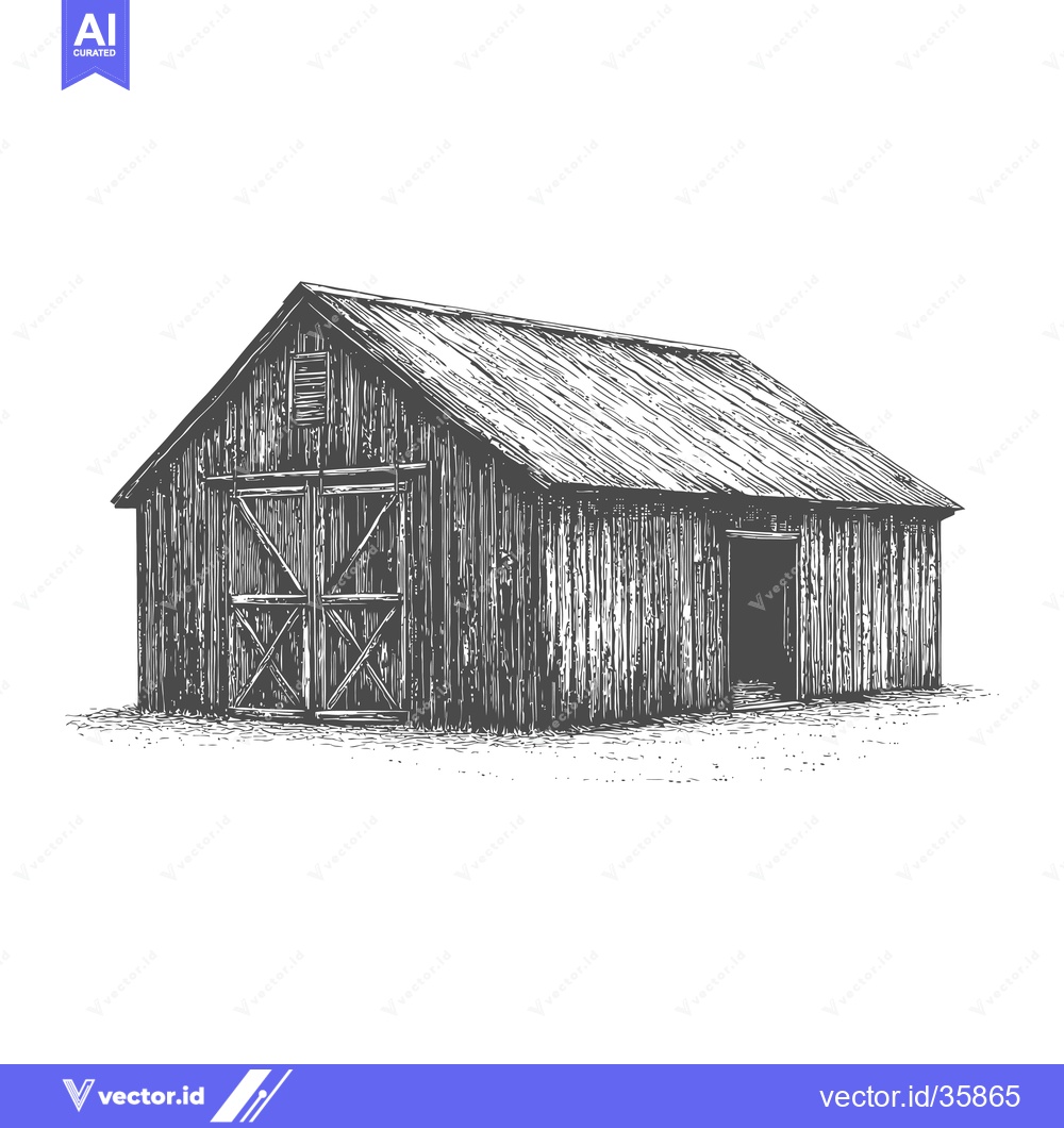Premium Vector dari Rustic Wooden Barn Building Farm Structure Illustration