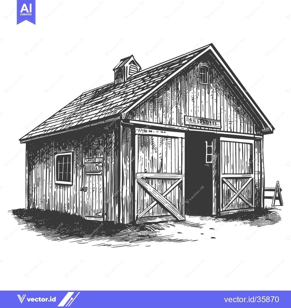 Premium Vector dari Rustic Wooden Barn Building Farmhouse Style Design