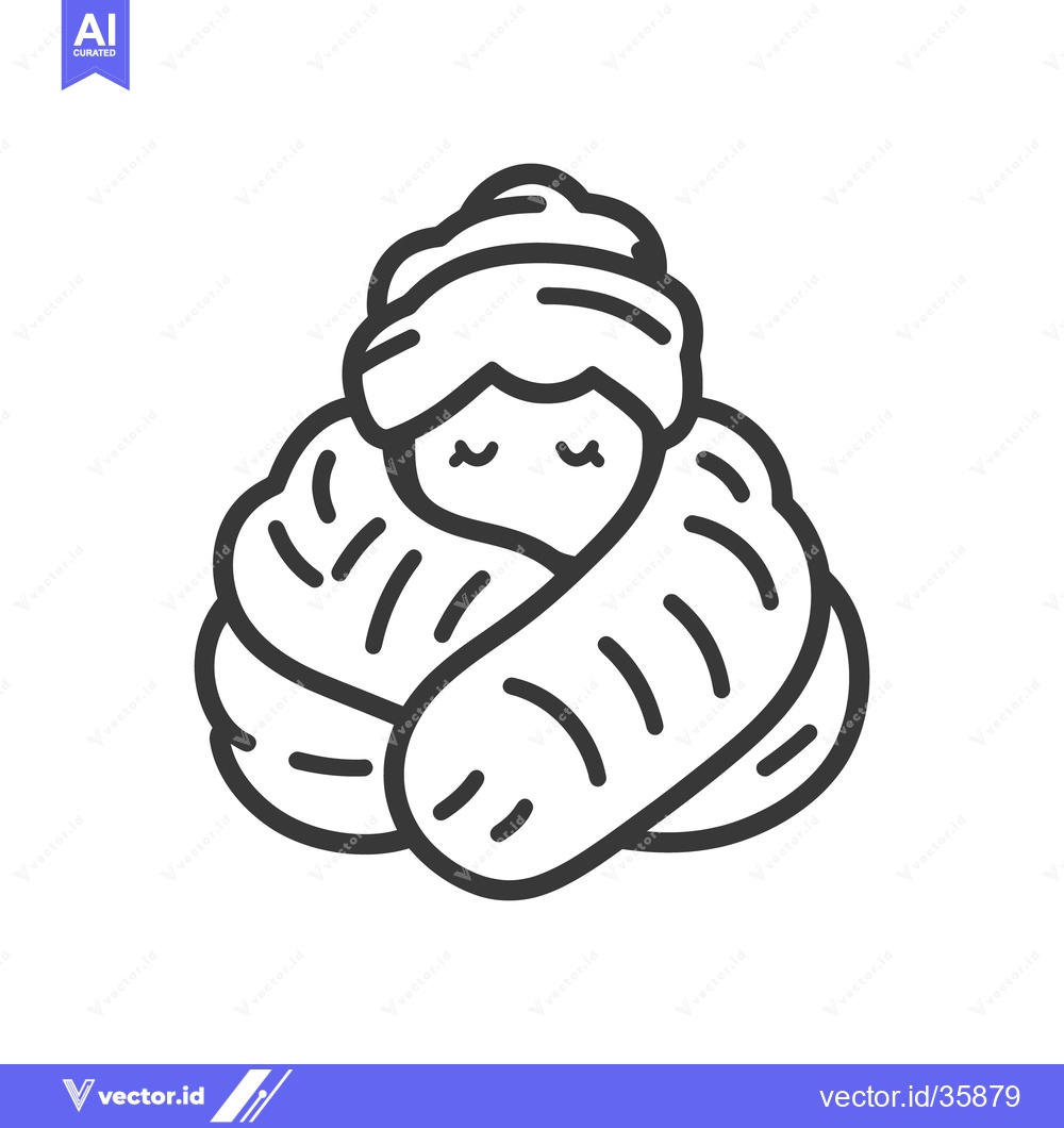 Premium Vector of A peaceful person wearing a head covering and wrapped in a blanket