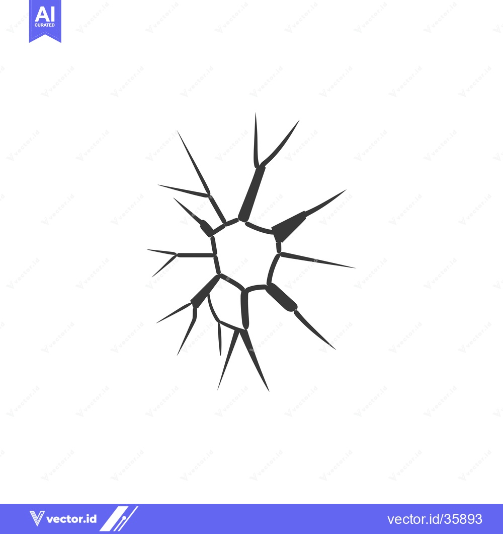 Premium Vector dari Cracked Glass with Spiky Fracture Lines