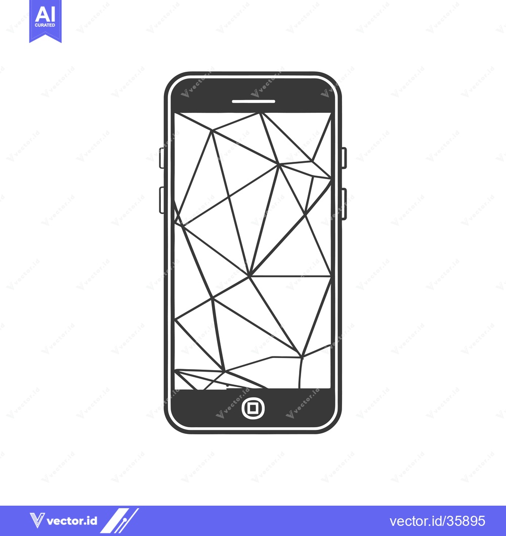 Premium Vector dari Cracked Smartphone Screen with Geometric Pattern