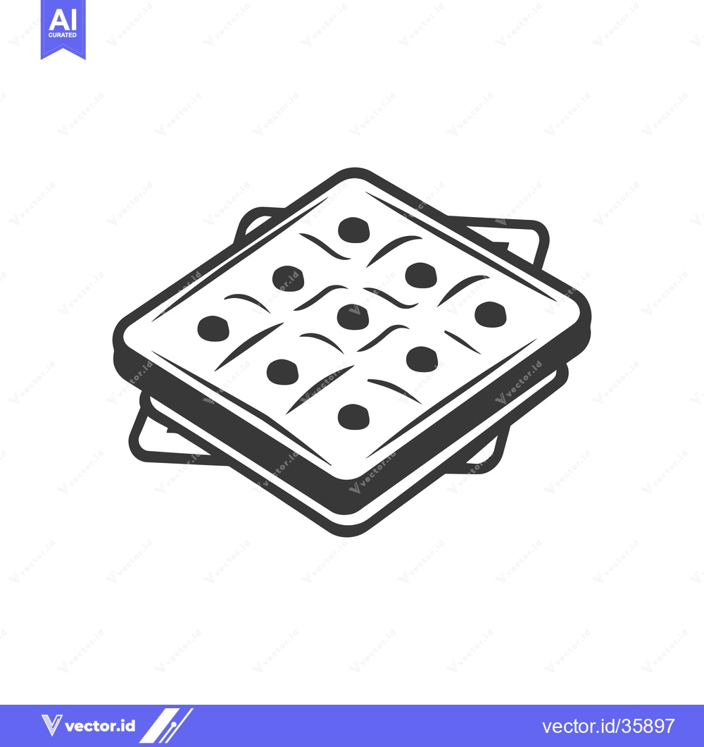 Premium Vector dari A stack of square crackers shown from an angled perspective