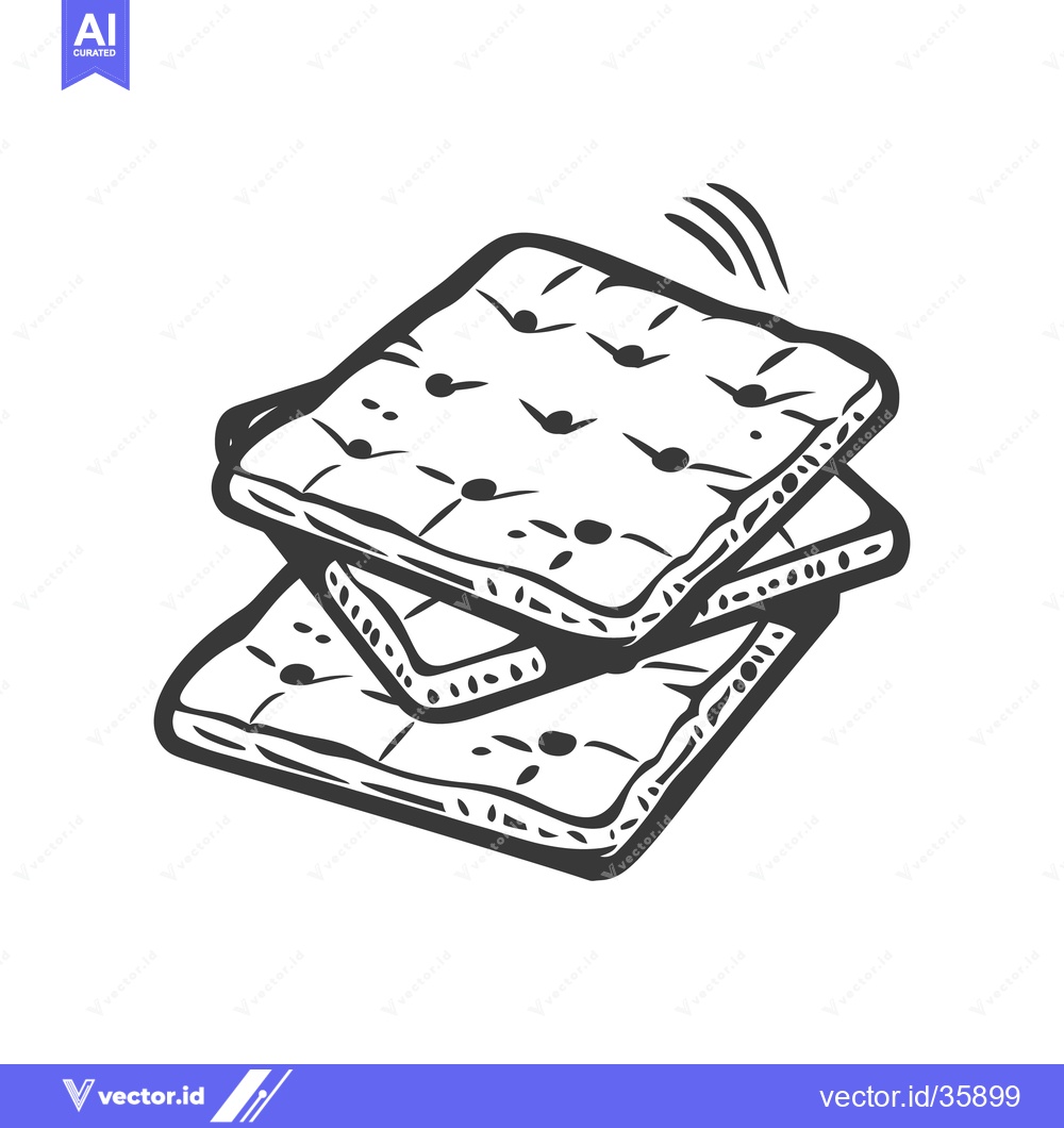 Premium Vector dari A simple black and white drawing of a cracker stack
