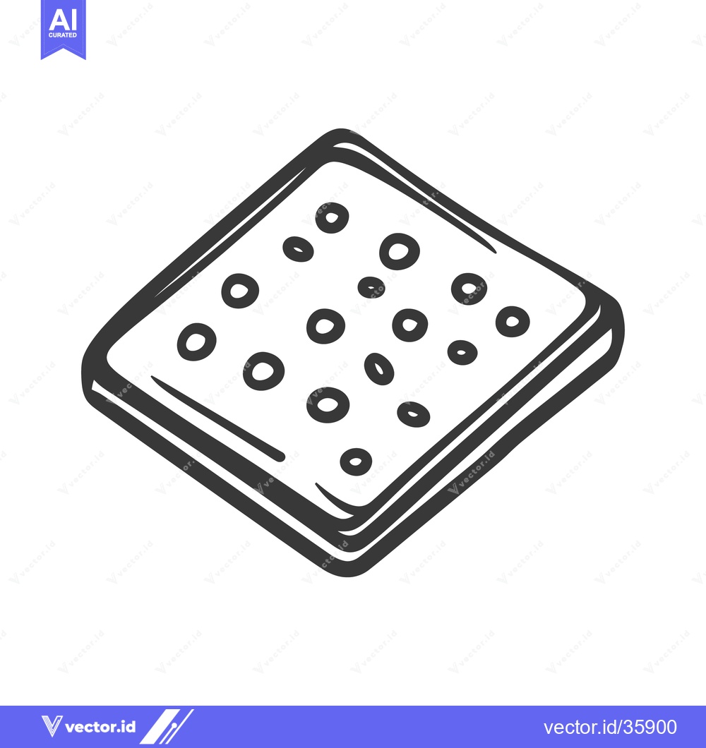 Premium Vector dari A square cracker illustration containing multiple small circular perfo
