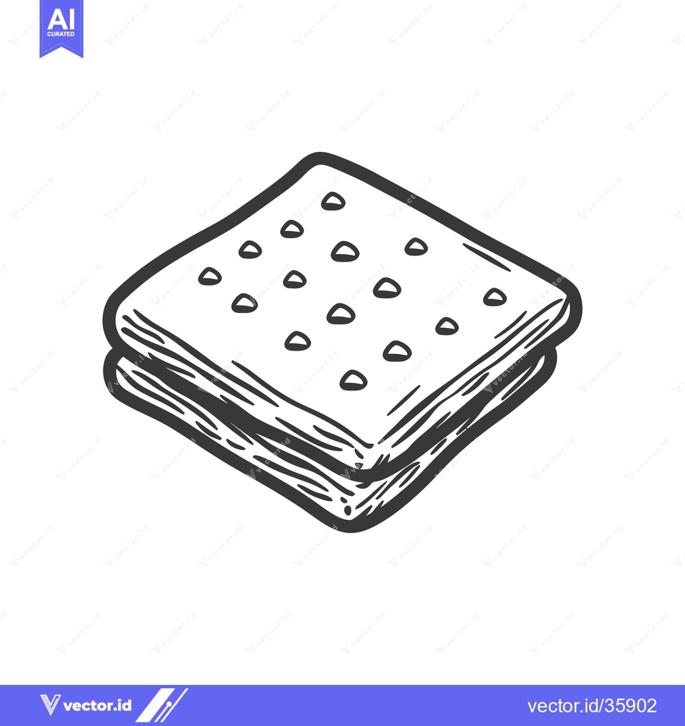 Premium Vector dari A stack of square crackers with numerous small dimples