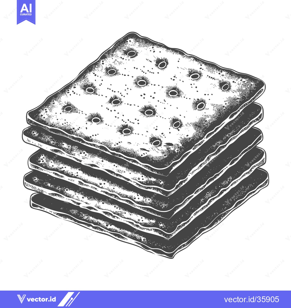 Premium Vector of A Stack of Square Crackers Shows Detailed Texture