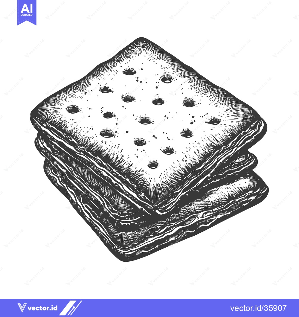 Premium Vector dari Stack of square crackers a delicious snack