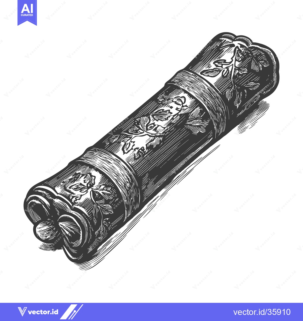 Premium Vector dari Ornate Rolled Scroll Ancient Document Illustration